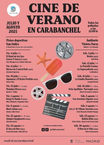 Cines de verano Gratis Carabanchel 2025