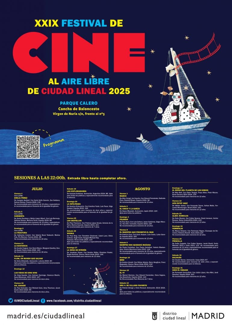 Cines de verano Gratis en Ciudad Lineal 2025