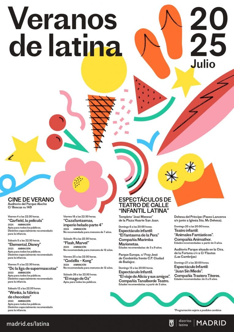 Cines de verano Gratis en Latina 2025