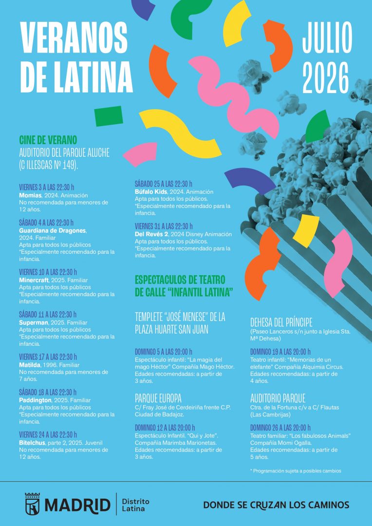 Cines de verano Gratis en Latina