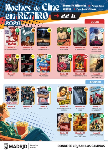 Cines de verano Gratis en Retiro