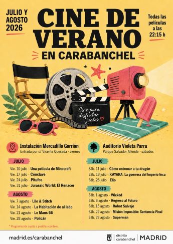 Cines de verano Gratis Carabanchel 2026