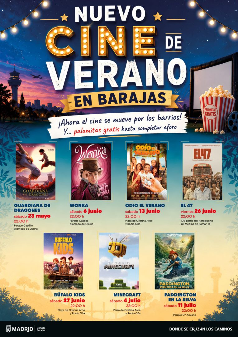 Cines de verano gratis en Madrid por distritos 2026-Cines de verano Gratis en Barajas