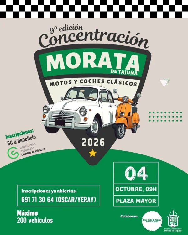 Concentración coches clásicos Morata de Tajuña 2026