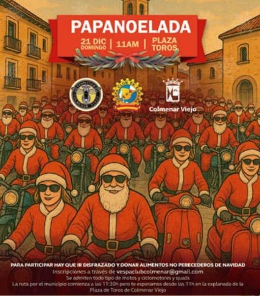 Papanoelada motera Colmenar Viejo-planes gratis en Madrid Diciembre