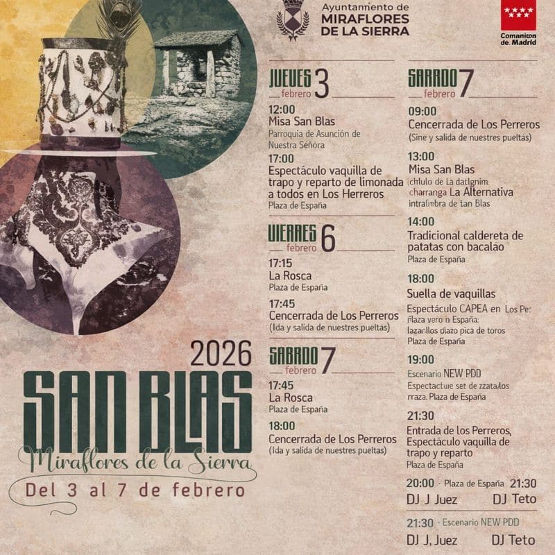 planes gratis en Madrid Febrero-Fiesta de San Blas 2026 en Miraflores de la Sierra