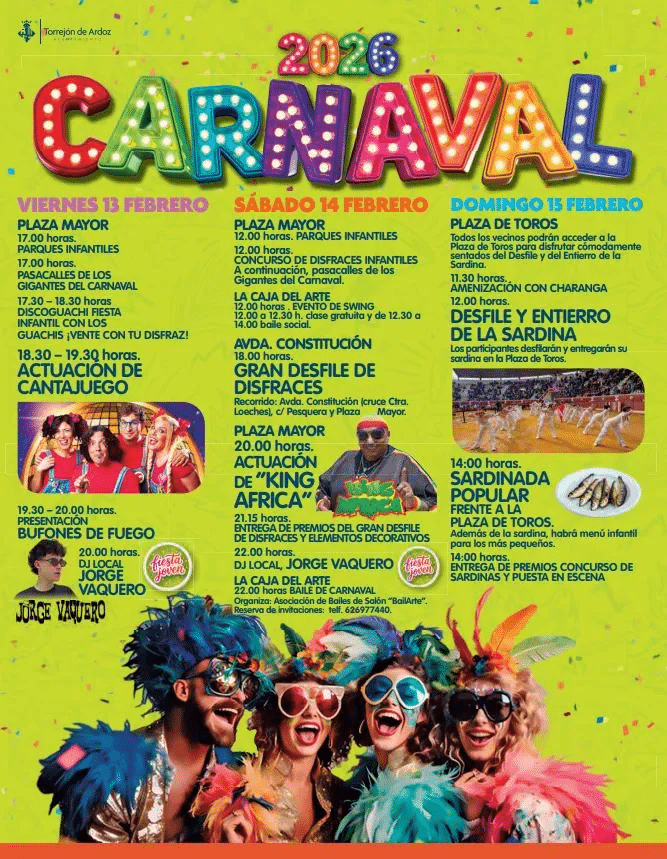 planes gratis en Madrid Febrero-Carnaval de Torrejón de Ardoz 2026