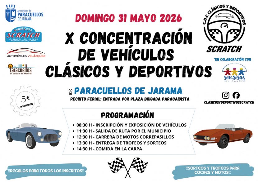 planes gratis en Madrid mayo-Concentración de vehículos clásicos y deportivos en Paracuellos de Jarama