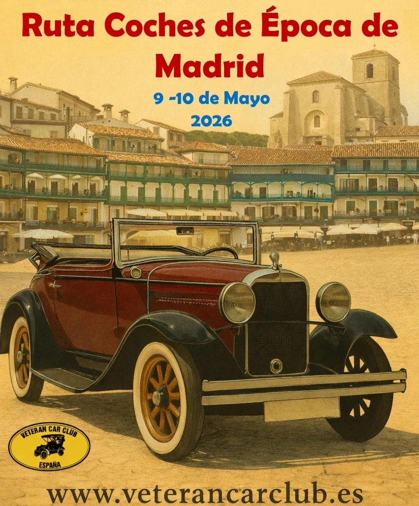 planes gratis en Madrid mayo-Cartel Exposición de coches de época en Chinchón