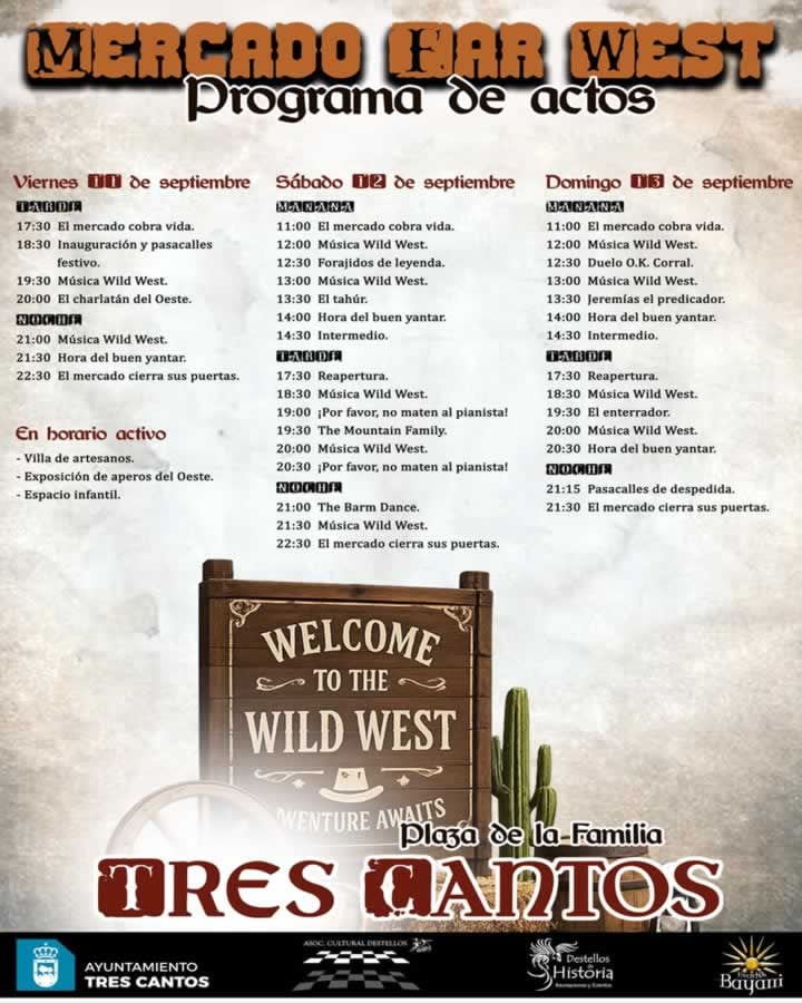 planes gratis Madrid septiembre-Mercado Far West en Tres Cantos